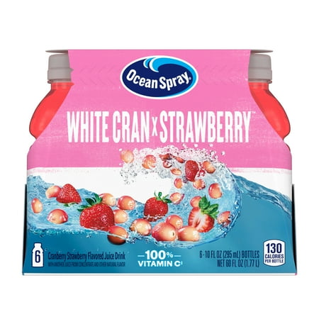 ocean spray® white cran-strawberry juice drinks 10 fl oz bottles 6 count