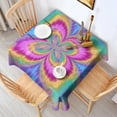 thumbnail image 2 of Colorful Tie Dye Pattern Square Tablecloth,Waterproof Square Table Cover,Wipeable Spillproof Washable Table Cover for Home Kitchen Party Decor 42"X42"(107x107cm), 2 of 6