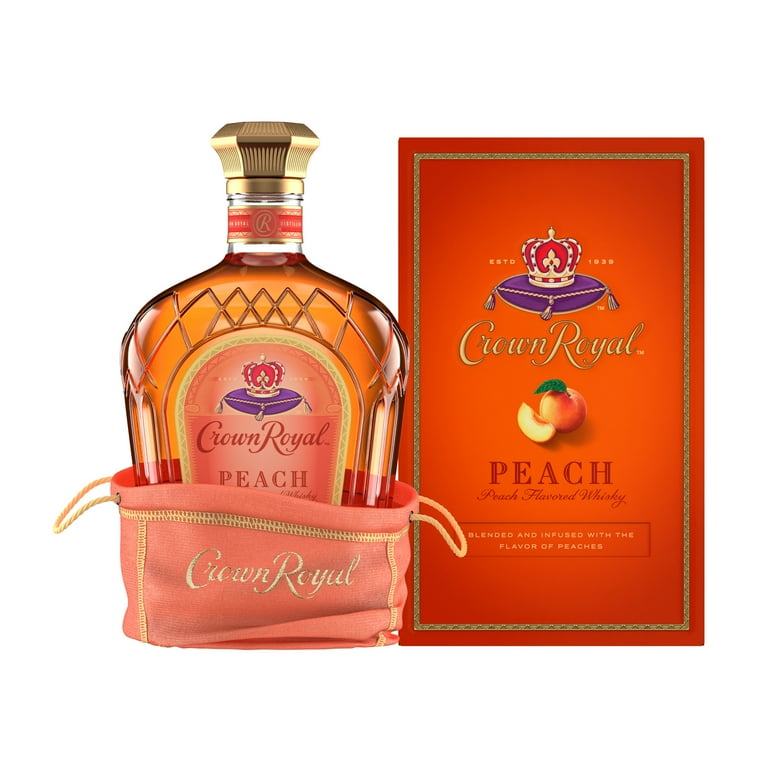 Crown Royal Peach Flavored Whisky, 750 mL, 35% ABV - Walmart.com