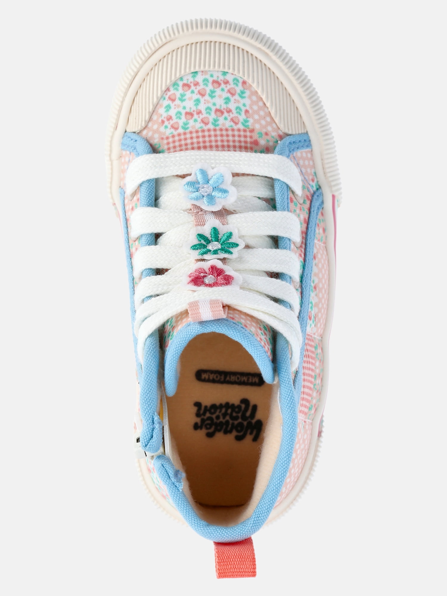 Wonder Nation Toddler Girls Novelty Patchwork High Top Sneakers