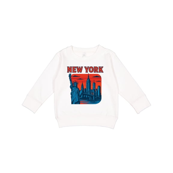 Inktastic New York City Skyline with Statue of Liberty and Brooklyn Bridge Toddler Sweatshirt