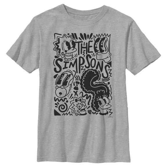 Boy's The Simpsons Classic Pop Art Family  Graphic Tee Athletic Heather Large