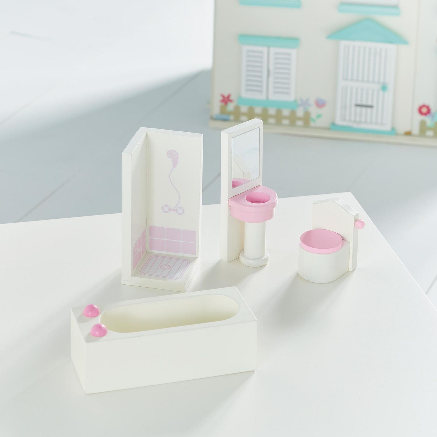 Spark Wooden Doll House Bathroom Set