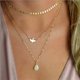 thumbnail image 1 of Bohemia Layered Choker Necklace Gold Disc Choker Dove Necklace Gemstone Necklace Pigeon Gem Charm Pendant Necklace Peace Jewelry for Women and Girls, 1 of 4