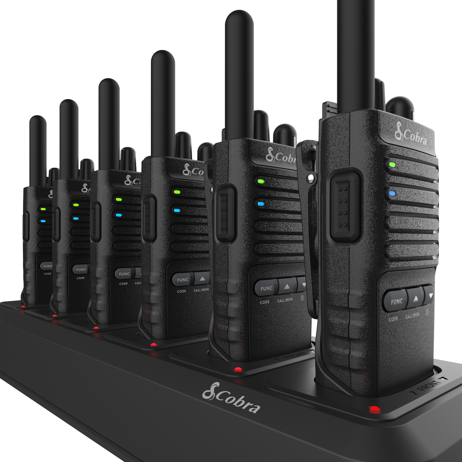 Cobra PX655 Pro Business 2W FRS Two-Way Radios (6-Pack)  Charging Dock, Business  Walkie Talkies up to 300,000 Sq ft.  25 Floors, 22 Channels, Unlimited  Expandability