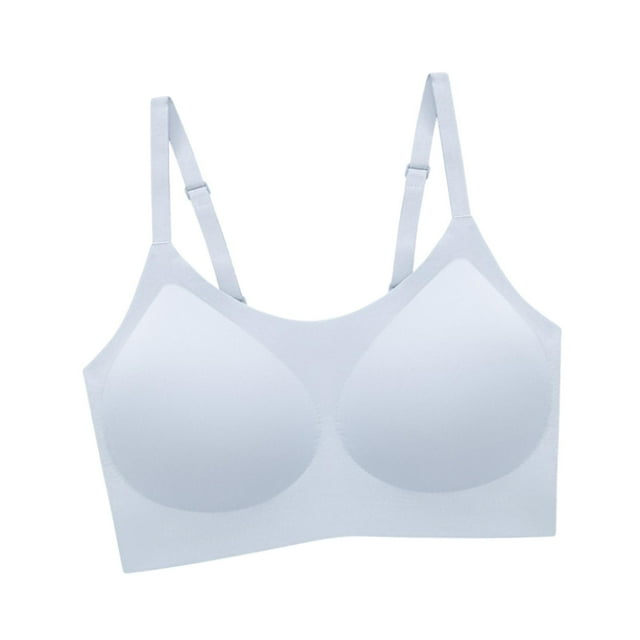 Sujetador de mujer Yinane Correa ajustable Ligero Cubierta completa Ropa interior cómodo para Yoga Fitness L azul