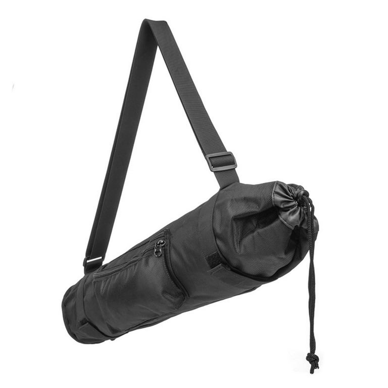 24 Inches Tripod Carrying Case Drawstring Bag Adjustable Shoulder Strap  Waterproof with Zippered Exterior Pocket Black Nylon Material