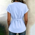 thumbnail image 6 of Women's Casual Loose Fit Linen Short Sleeve Round Neck Summer Top, 6 of 8