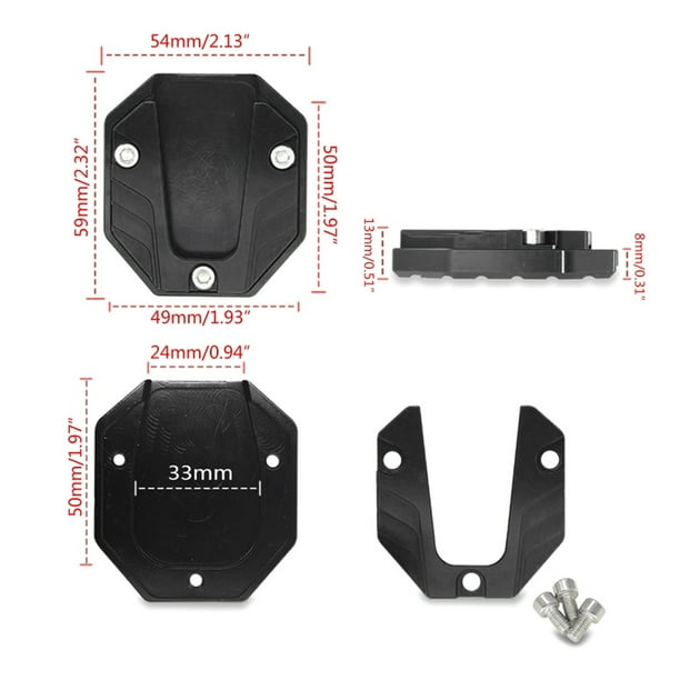 Almohadilla de soporte de base ampliada universal para moto scooter (negro) Ndcxsfigh Accesorios para autos y motos
