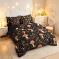 thumbnail image 2 of Homewish Watercolor Mushrooms 7pcs Queen Bedding,Wild Flowers Bedding Comforter Set Queen,Black,Black Reversible, 2 of 8