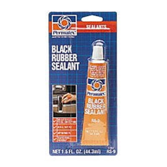 Permatex 80338 Black Rubber Sealant, 1.5 Oz. Tube