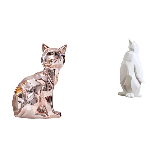 Figura de escritorio,Estante de estatua de gato para escritorio,oficina,decoración del hogar,Figura decorativa de cerámica para escritorio,decoración del hogar,Escultura de