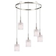 thumbnail image 2 of Woodbridge Lighting Candice Frosted Square Metal Chandelier in Satin Nickel, 2 of 6