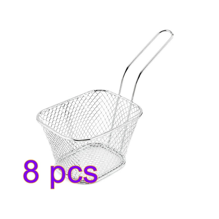 ROBOT-GXG Frying Basket - Fry Strainer - Stainless Steel Square Mesh French  Fry Basket Holder Mini Mesh Wire French Fry Chips Baskets Net Strainer  Serving Food Presentation Kitchen Cooking Tools 