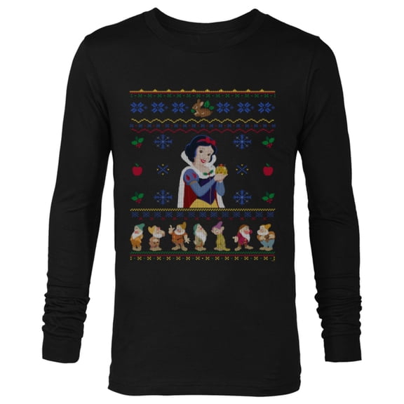 Disney Princess Snow White Christmas Sweater - Long Sleeve T-Shirt for Men - Customized-Black