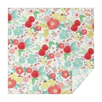Pioneer Flower Floral Print Pattern Square Tablecloth,Waterproof Square Table Cover,Wipeable Spillproof Washable Table Cover for Home Kitchen Party Decor 52"x52"(132x132cm)