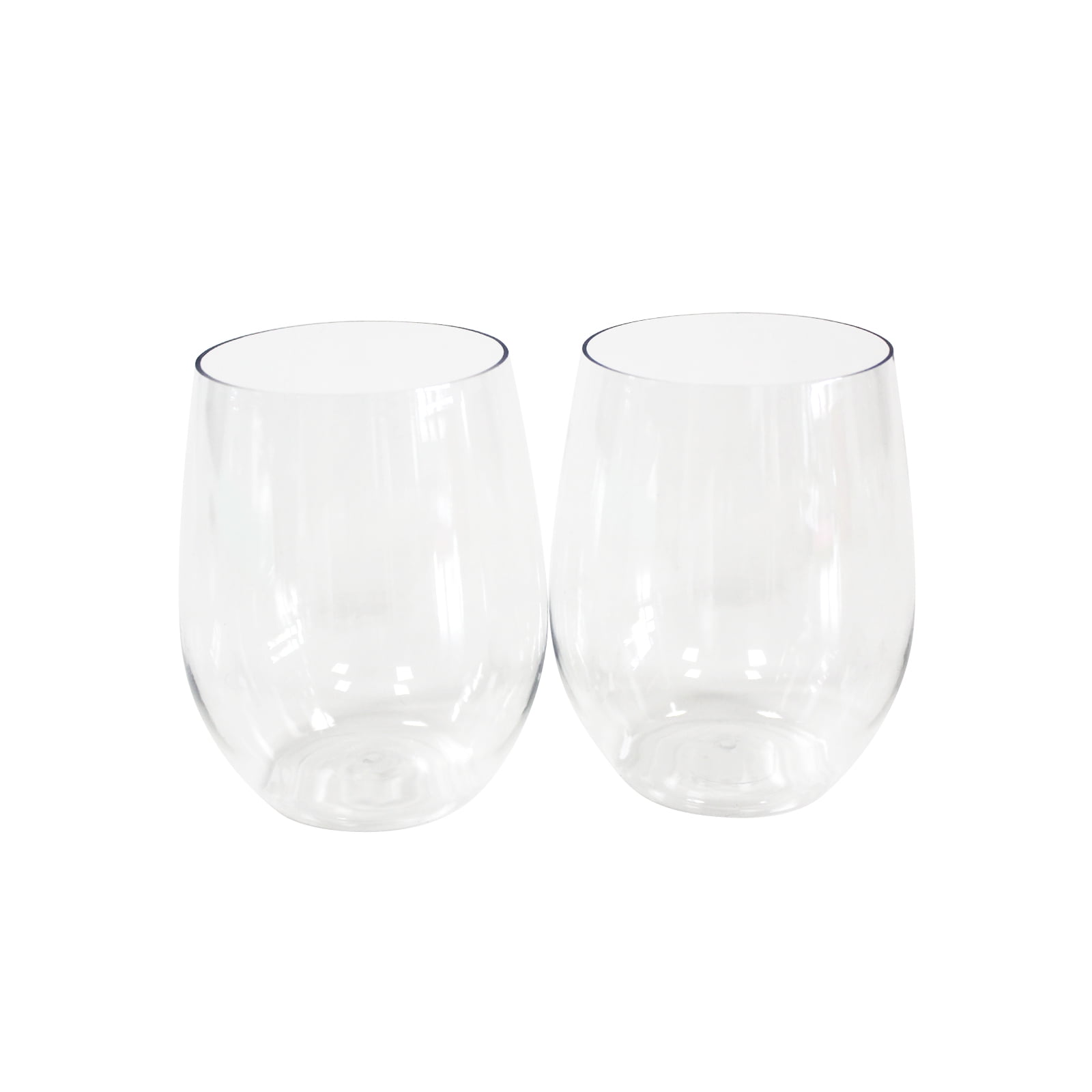 Smarty 4 oz. Clear Elegant Stemless Disposable Plastic Wine Glasses 64ct -  Walmart.com
