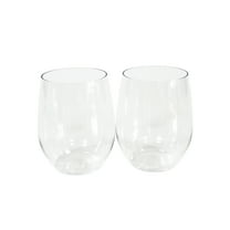 12oz. Clear Plastic Stemless Wine Glasses by Celebrate It - 20ct.