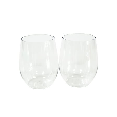 12oz. Clear Plastic Stemless Wine Glasses by Celebrate It - 20ct.