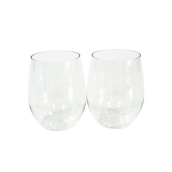 12oz. Clear Plastic Stemless Wine Glasses by Celebrate It - 20ct.