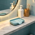 thumbnail image 6 of Roiihwy Green Silicone Soap Dish 4.72x3.94in with Drain Spout Sink Organizer Tray for Bathroom Kitchen, 6 of 6