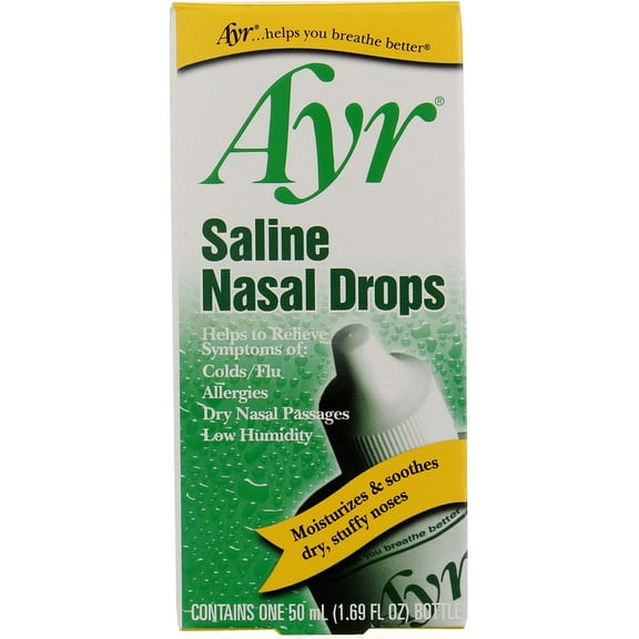 Ayr Saline Non-Medicated Nasal Drops - 50 Ml, 6 Pack