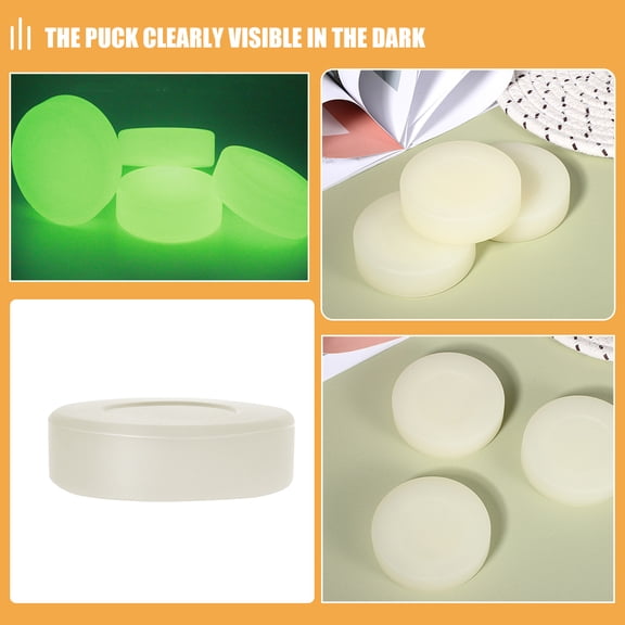 HONMEET 5Pcs White Rubber Ice Hockey Training Puck Night Use for Daily Hockey Skills