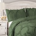 thumbnail image 3 of DNG Creations 5 Piece Ruffle Ribbon Design Comforter ( Twin/Twin XL Size ) Ultra Soft All-Season 550 GSM 800 Threads Count,100% Egyptian Cotton - Solid Moss Colour, 3 of 5