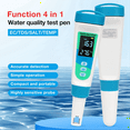 thumbnail image 5 of 4-in-1 Digital Salinity Meter TDS/EC/SALT/TEMP Detector Water Conductivity Tester Pool Water Salinometer,1 * Digital Salinity Meter,Light Blue, 5 of 7