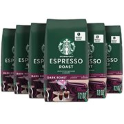 Starbucks Espresso Roast Dark Roast Whole Bean Coffee, 12 Ounce (Pack Of 6)