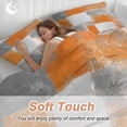 thumbnail image 4 of 3 Piece Orange Grey White Modern Duvet Cover Set California King,Microfiber Comforter/Quilt Cover with Corner Ties and 2 Pillowcases,Abstract Art Oil Painting All Season Bedding with Zipper Closure, 4 of 8