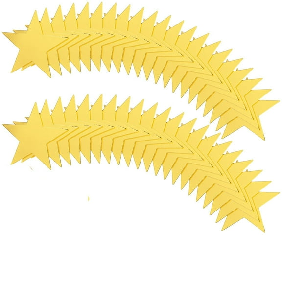 40 Pcs 6 Inch Stars Cutouts Cardboard Star Cut-Outs Decorations for Bulletin Board Holiday Wedding Birthday Party Wall Decor, Waterproof Film Surface, Double-sided Glitter Design(Yellow,5.9x5.9")