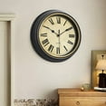 thumbnail image 4 of ZMKIAG Retro Silent Round Classic Clock with a Hook, Easy to Hang Battery Operated, Non Ticking Retro Wall Clock, Easy to Read for Living Room, Bedroom, School, Home Decor, 4 of 9