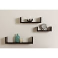 thumbnail image 3 of Danya B Floating 'U' Laminated Walnut Veneer Shelves (set Of 3), 3 of 5