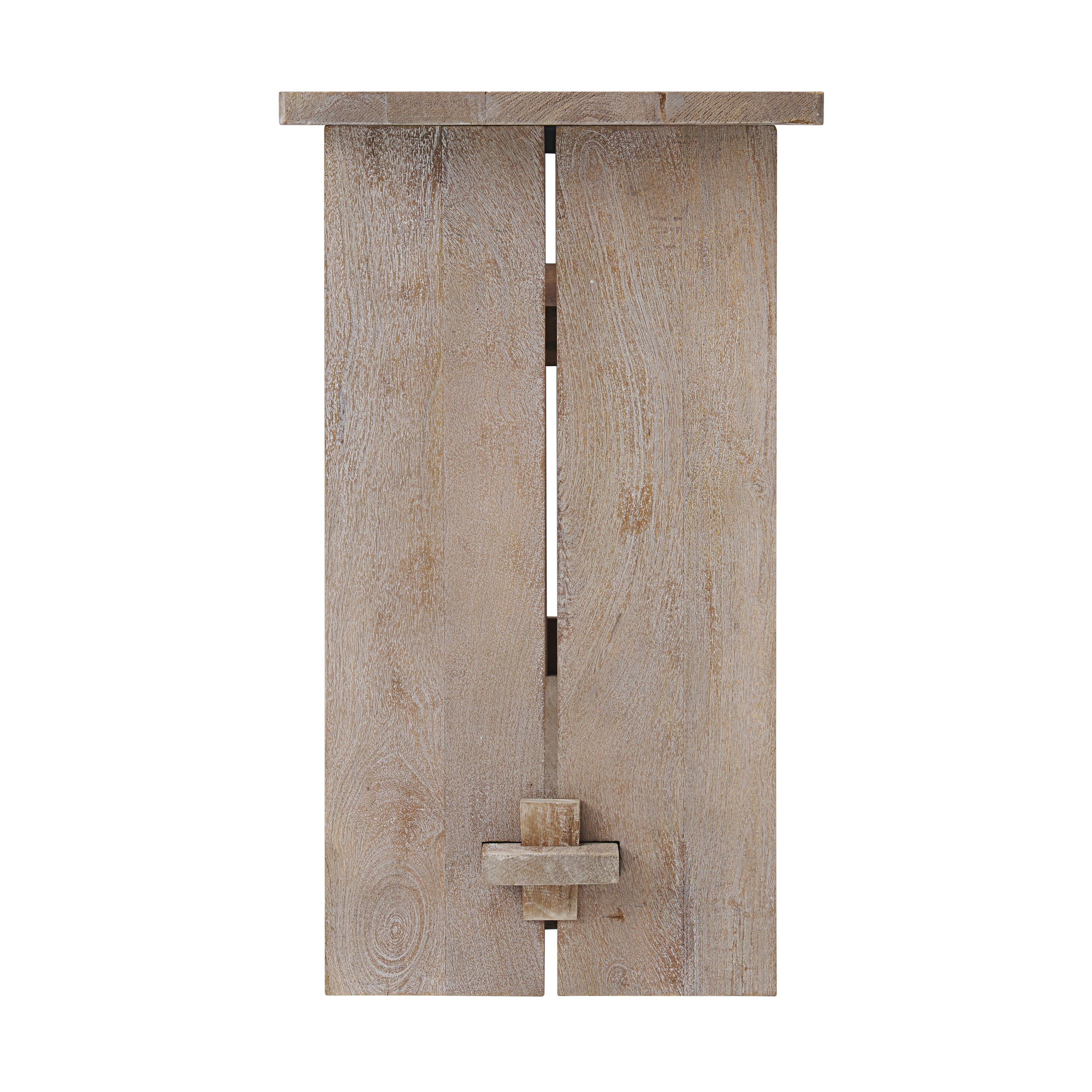 Alaterre Furniture Castleton Mango Wood Console Table, 52 in. W Entryway Table with Dual Shelf Storage, Driftwood Finish