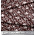 thumbnail image 2 of Soimoi Brown Poly Georgette Fabric Diamond & Triangle Geometric Fabric Prints By Yard 42 Inch Wide, 2 of 3