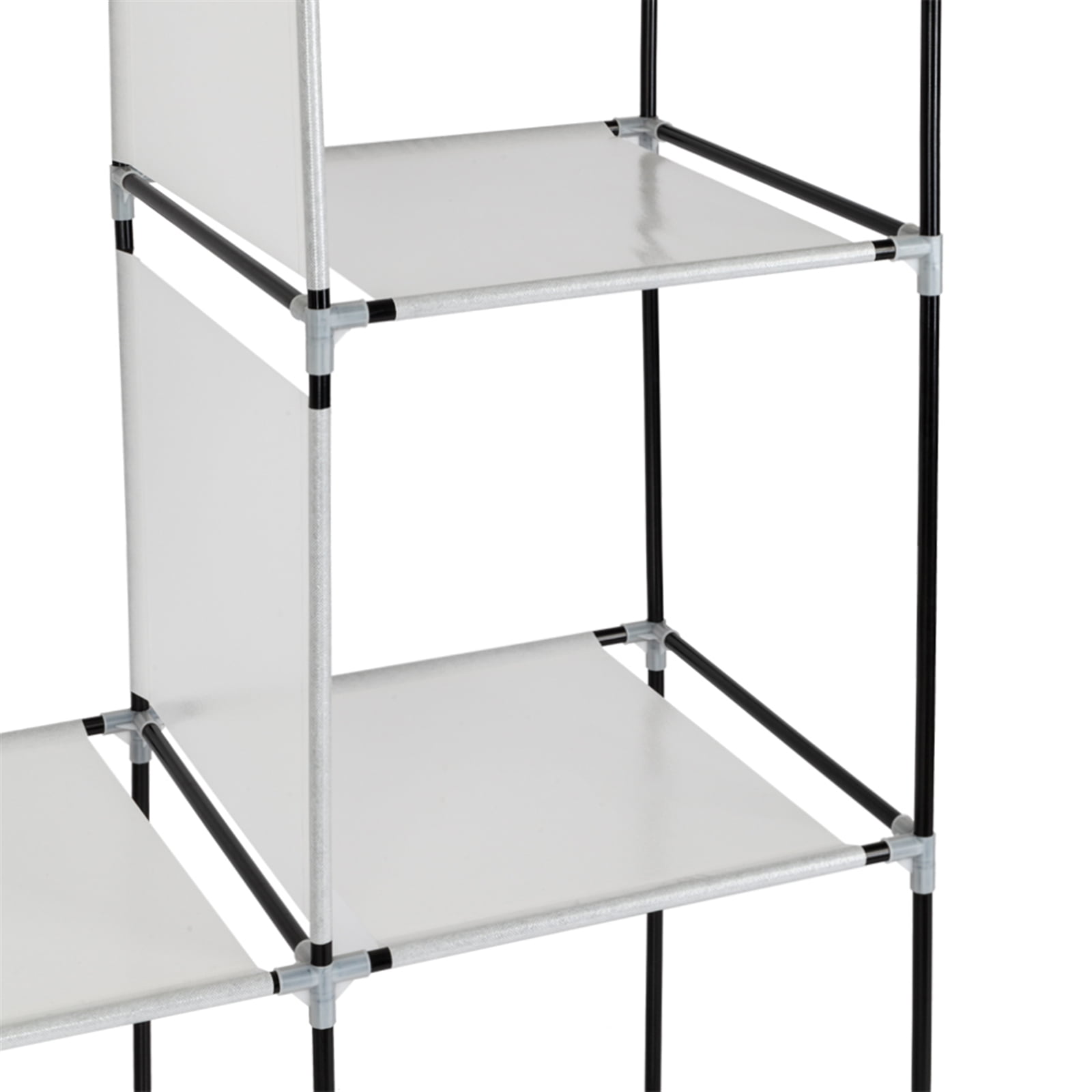 71" Portable Closet Wardrobe Clothes Rack Storage Organizer with Shelf Black