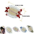 thumbnail image 2 of relayinert Ruffle Flat Top Hat For Tea Party Pastoral Straw Hat Parent-Children Bonnet New French Rural Style type+5, 2 of 6