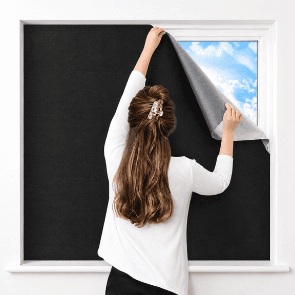 Black 57"W x 79"L (Pack of 1) Blackout Window Shades for Bedroom Dorm and Travel