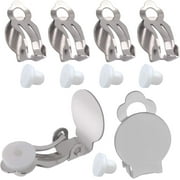 ZIEDIOP Clip-on Earring Findings, 20pcs (10 Pairs) Round Flat Tray Earring Clips Blank Earring Setting Components with 20pcs Earring Pads for Non-Pierced Ears DIY Earring Making -Silver