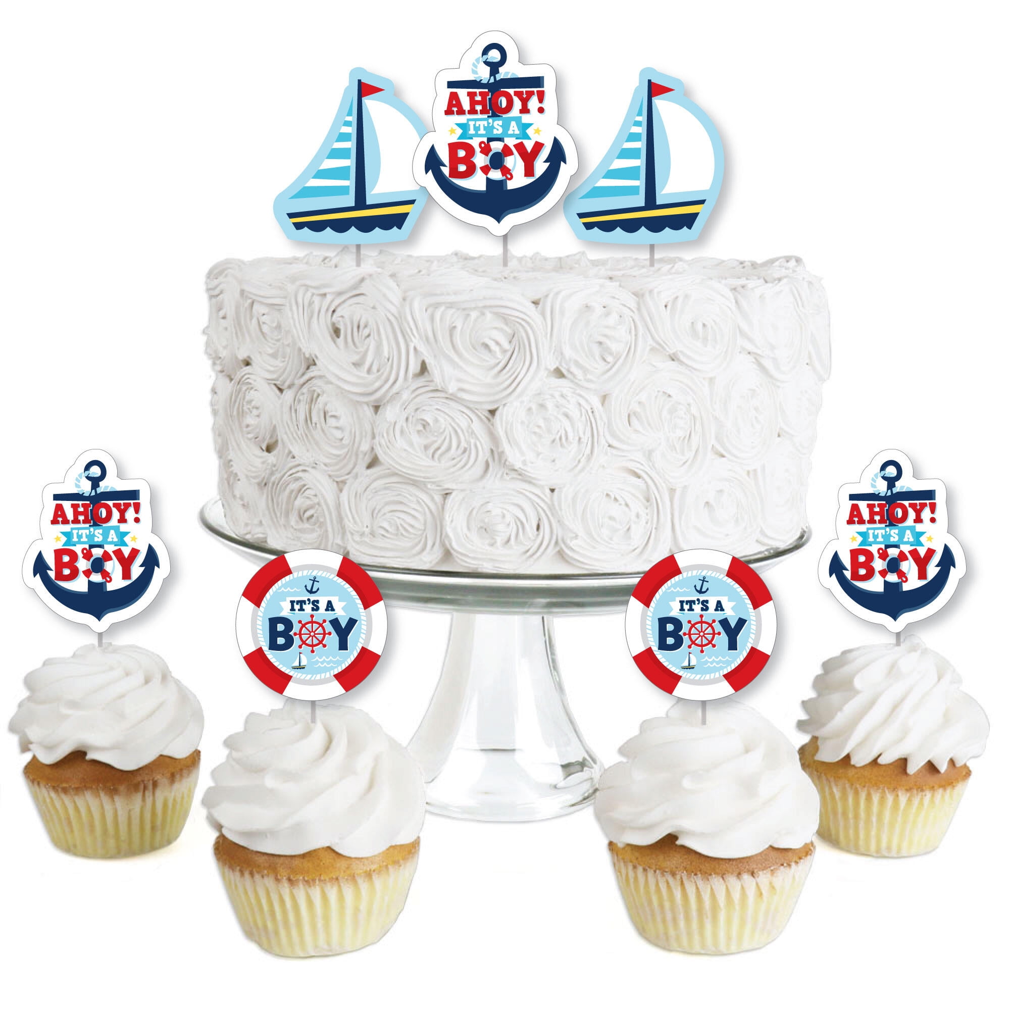 Pack of 24 Nautical Cupcake Pick Toppers