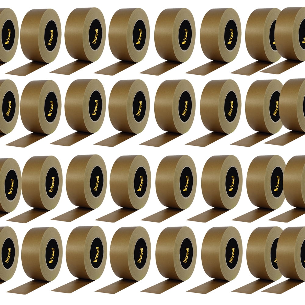 Brixwell DKH100006XCP72 72 Rolls Flatback Brown Paper Packing Tape 2 Inch x 60 Yard Made in