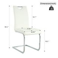thumbnail image 2 of Dining Chairs Set of 4, Faux Leather Dining Room Chairs with Silver Metal Legs Modern Upholstered Armless Side Chair for Home Kitchen Dining Room Living Room Bedroom Office, White, 2 of 9