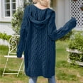 thumbnail image 4 of iHPH7 Long Cardigan Sweaters for Women's Outerwear Hooded Cardigan for Women Knit Cardigans for Women Sweater Jacket for Women Sweater Coats for Women Fall Clothes Dark Blue M, 4 of 9