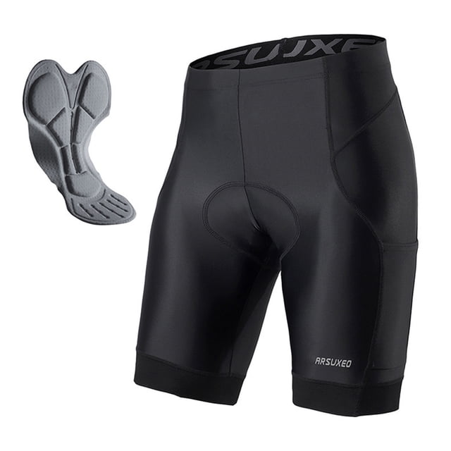 Men's Padded Bike Shorts Breathable Quick Dry Elastic Cycling Shorts with Pockets