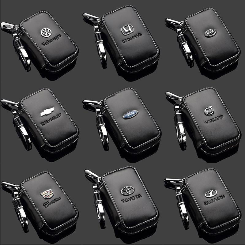B Leather Car Key Holder Bag Car Remote Leather Case cover 3 button folding 1pc 