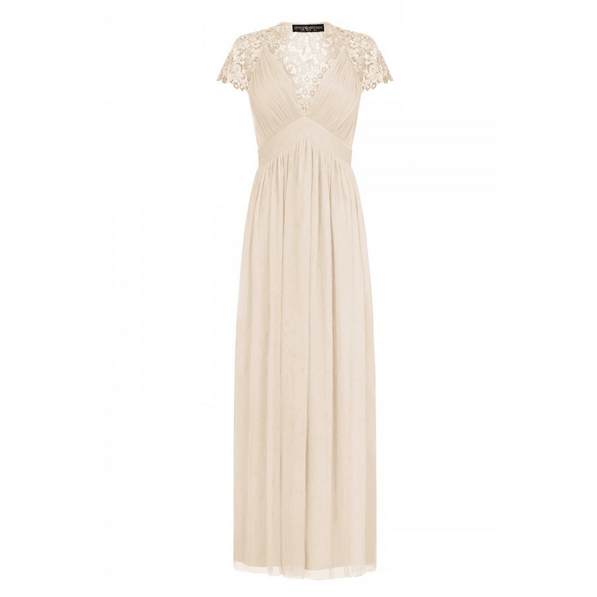 little mistress cap sleeve embellished maxi