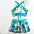 thumbnail image 4 of Wancir Women Two Piece Swimsuit Tummy Control Bathing Suits Swimsuit with Skirt Front Lace Up High Waisted Bikini Sets, 4 of 4