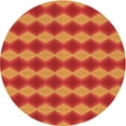 thumbnail image 1 of Ahgly Company Tapis d'Intérieur Rond Lavable en Machine Orange Néon Transitionnel, 8 Pieds Rond, 1 of 7