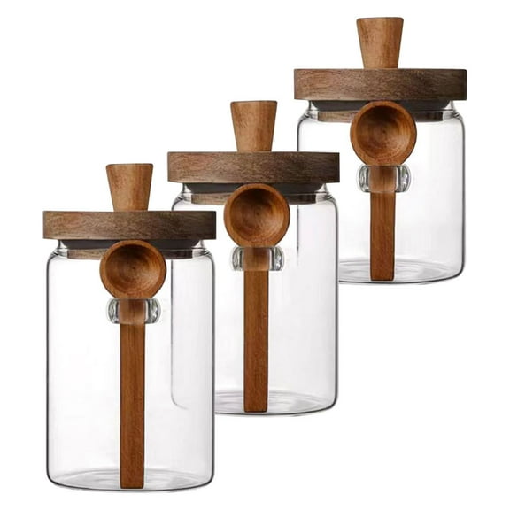 OUNONA 3 Sets Kitchen Spice Jars with Simple Design for Organized Storage